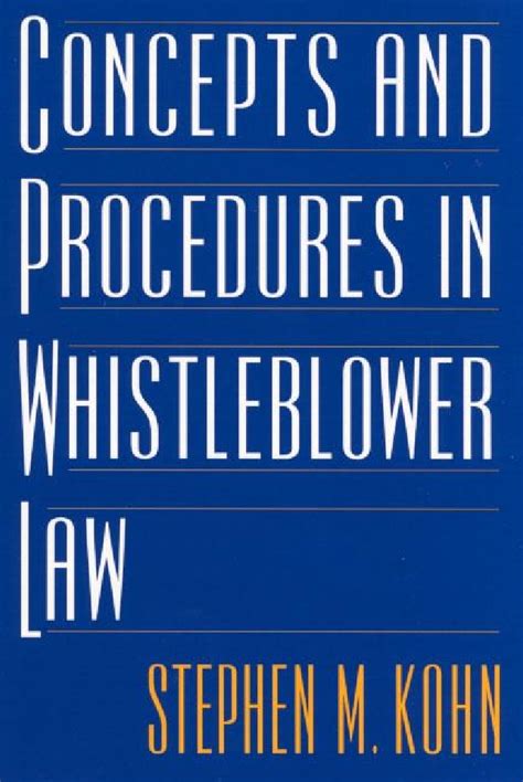 concepts and procedures in whistleblower law Epub